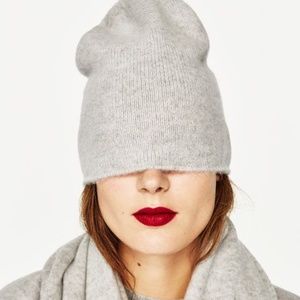 Zara Cashmere Grey Toque Hat